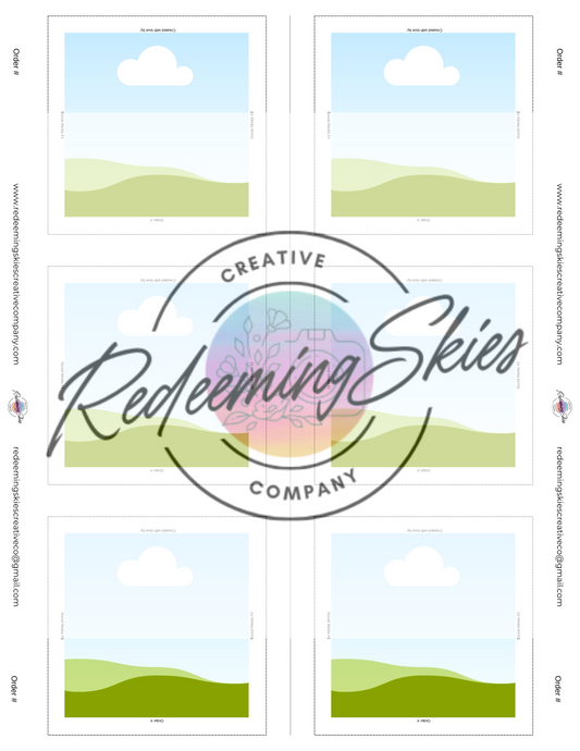 2.5" Square Magnet Template- Letter- Die Cut and Punch - Redeeming Skies Creative Company