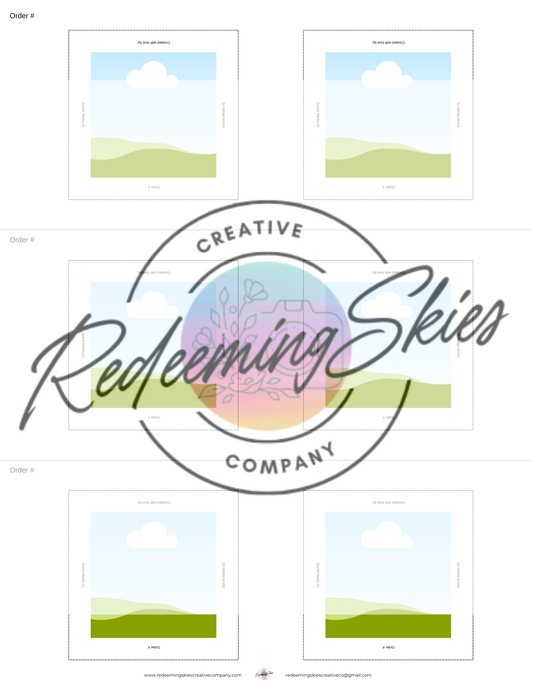 2" x 2" Square Magnet Template- Letter- Die Cut and Punch - Redeeming Skies Creative Company